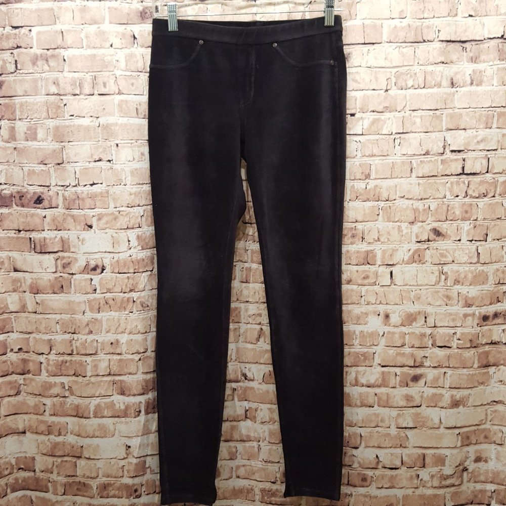 HUE Leggings Super Soft Corduroy Texture Dark Gray Size Small
